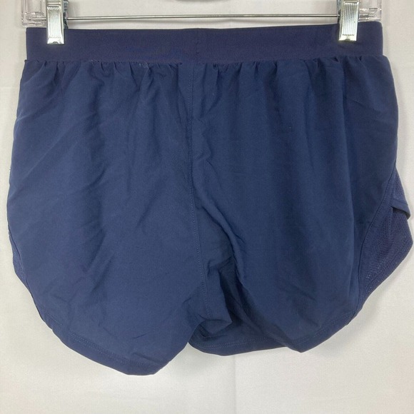 Under Armour Shorts Womens Sz XS Navy Blue Running Loose Heatgear Pull On Logo - Picture 3 of 11